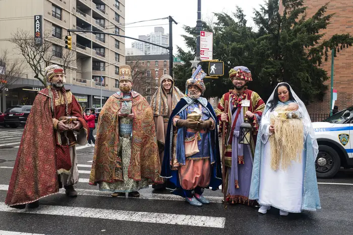 A group dressed as biblical characters.